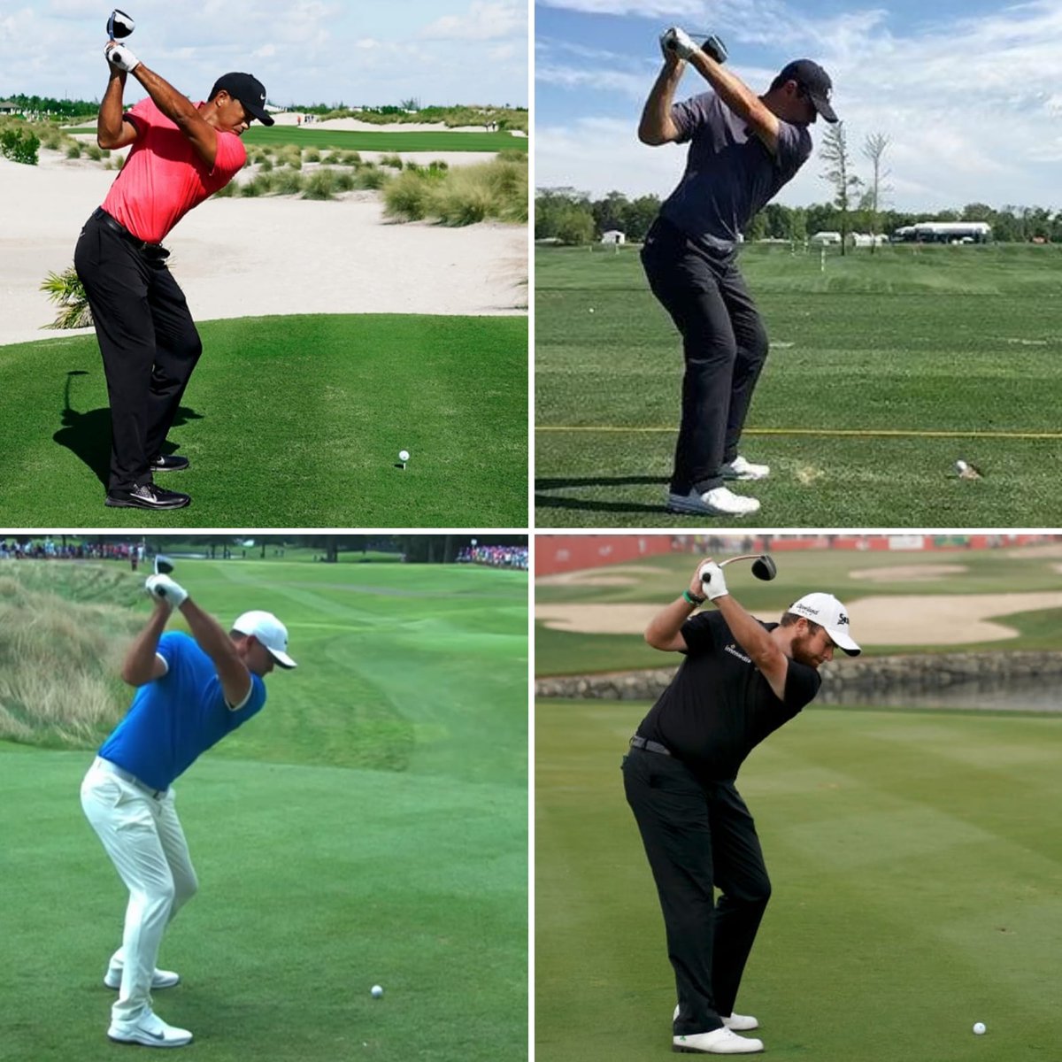 RossJacksonGolf's tweet photo. Here are the 2019 major winners (seems like an erernity ๐ญ) - you will notice commonalities/differences between the players (camera angles aren't great ๐
); what do you feel is the biggest difference/s? #RJG #golfcoaching #lockdown #playercomparisons #P4 #morethanonewaytoskinacat https://t.co/LcDRBuiWAv