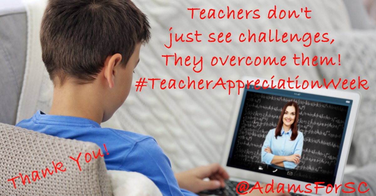 Thank You Teachers! You have met the challenge of educating during this virus head on with solutions and hard work. I look forward to fighting for reduced government mandates, less bureaucracy and better pay. #TeacherAppreciationWeek