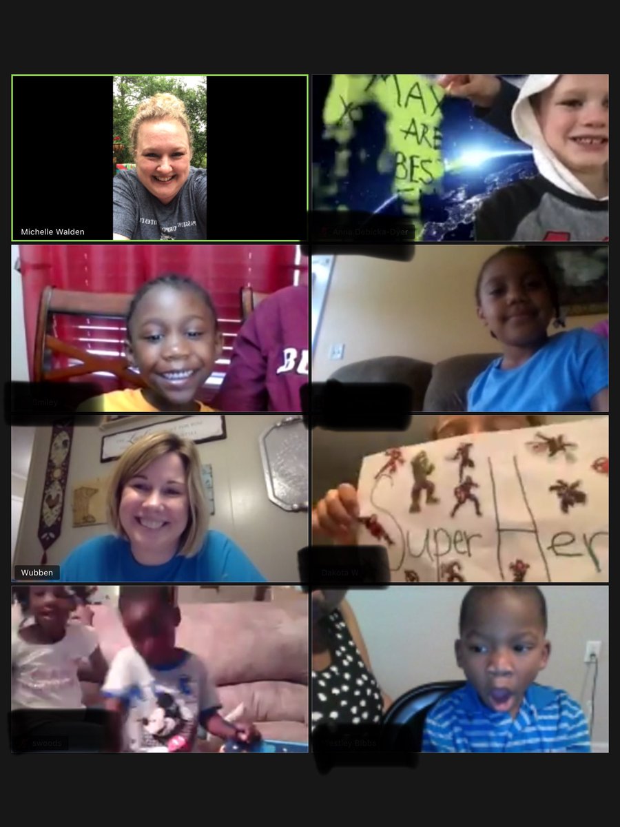 MsWaldenPreK's tweet photo. We had a great Zoom today. It’s so great to see their faces & hear what they’ve been up to. We previewed our words for #MightyMax. The love our students have for each other fills my heart. #tweetcher #SudduthatHome #SudduthPreK @StarkvilleSD @wubben_angie @SudduthJackets https://t.co/pLURBZ3Rq5