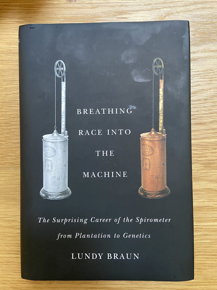 In this,  @LundyBraun writes about the the history of the spirometer, it’s use on enslaved Black people in the US, & shows how biological concepts of race enter modern medical practice. It made me question why we ‘correct for race/ethnicity’ when calculating measurements today /6