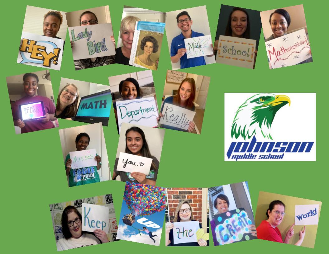 LTMathBytes's tweet photo. Encouragement from the Johnson Math Department!  @netzeroJMS @IrvingISD https://t.co/wsmzmuR2IZ