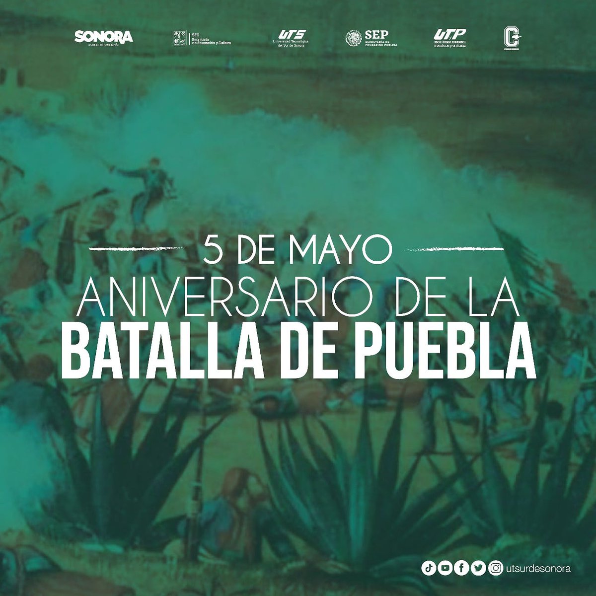 utsurdesonora's tweet photo. Hoy #5DeMayo se conmemora el 158 Aniversario de la #BatallaDePuebla, en la cual el ejército mexicano, al mando de Ignacio Zaragoza, enfrentó y venció con gran valentía a las tropas invasoras de Francia. 🇲🇽 https://t.co/jMUBjCdTN8