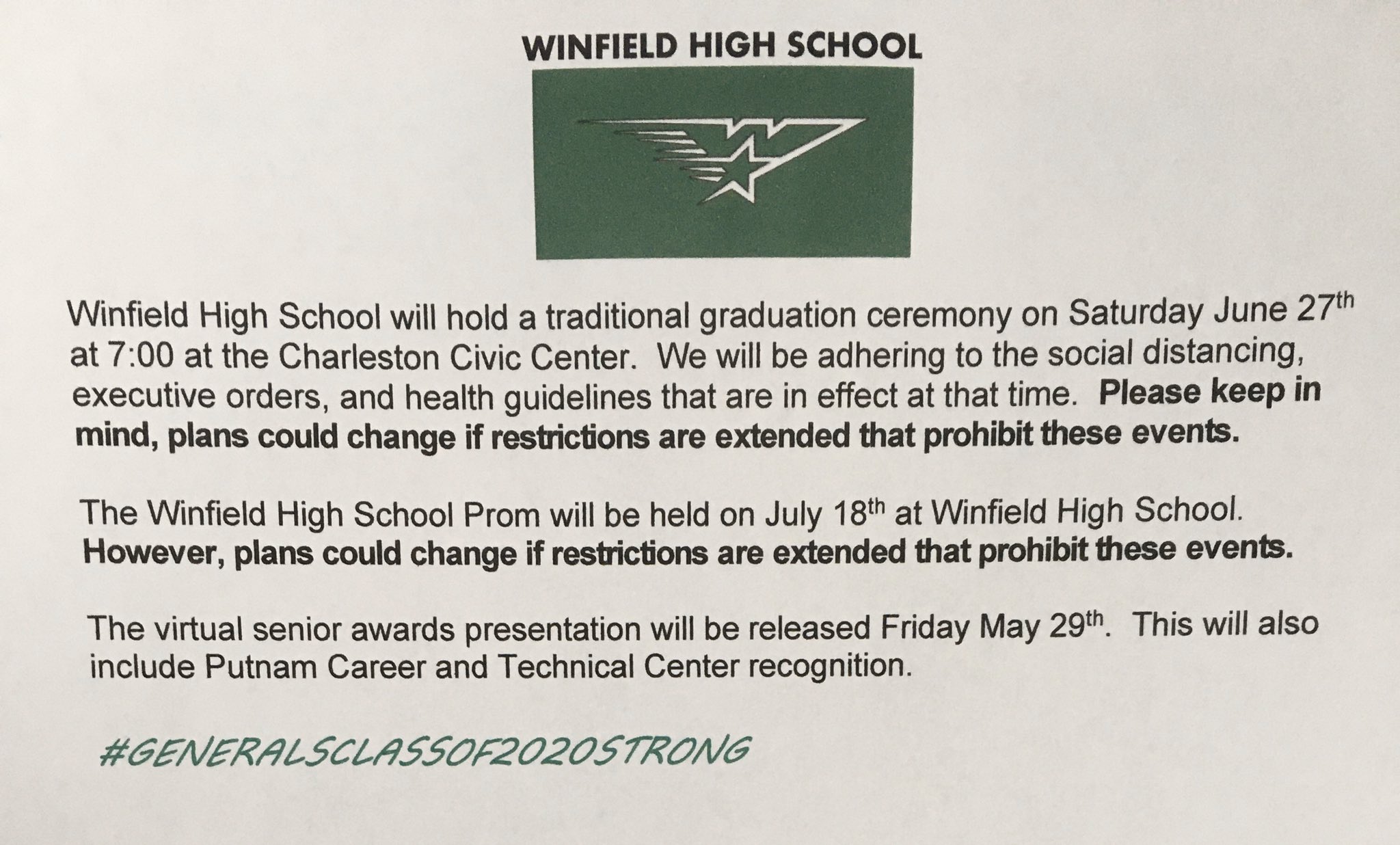Winfield High School on Twitter "SENIORS....…