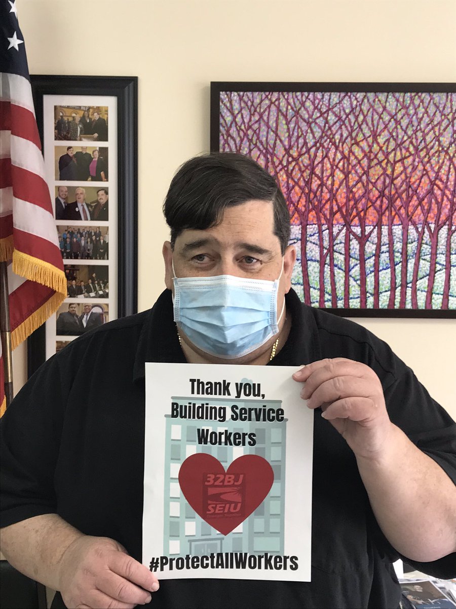 assemblymanmike's tweet image. Essential Building Service Workers put themselves on the line every day so thousands of New Yorkers can shelter in our homes. I’m proud to stand with them today. They deserve our gratitude, and that means hazard pay, PPE, &amp;amp; lay-off protection! #ProtectAllWorkers  #32BJSEIU