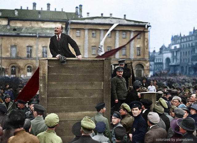 May 5, 1920 - Lenin speaking to Red Army troops leaving for the Polish ...