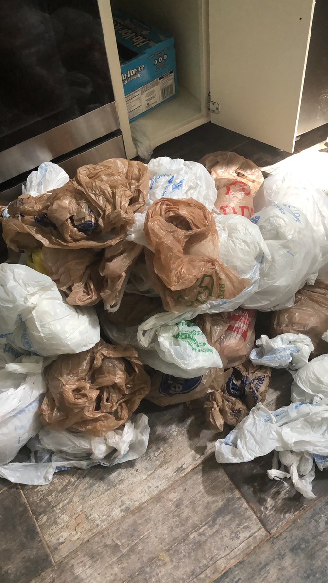 TykieraJohnson's tweet photo. I have about 300+ plastic bags in my house 😂... I stopped counting after 200  #whsbioscudder #plasticfreak #plasticbagsnaturesvillain https://t.co/uTgNTS67it