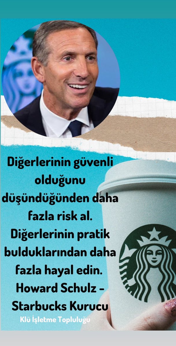 Diğerlerinin güvenli olduğunu düşündüğünden daha fazla risk al. Diğerlerinin pratik bulduklarından daha fazla hayal edin.
Howard Schulz #kayalıkampüsü #kluisletmetoplulugu #ki̇t #kirklareli #evdekaltürkiye #howardschulz #Starbucks #STARBUCKSATHOME