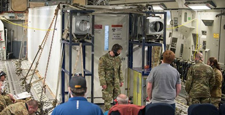 AMSUS's tweet photo. Military ingenuity in action: US Air Force Turns CONEX Box into a Negatively Pressured Transport Capsule for COVID-19 Patients #federalhealth #airforce #military #COVID19 #innovation #CBRN #amsus #joinamsus https://t.co/qnLQT9CYdw https://t.co/IpcTBTa1vM https://t.co/qNQQV7RRoh