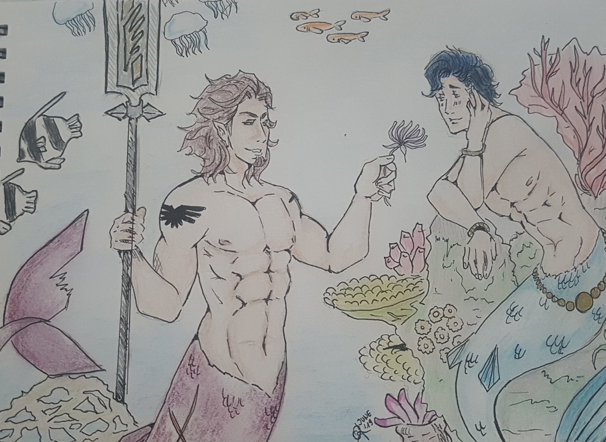 oniprince_'s tweet photo. Sooo... for the moment I bring something back I drew last year #clarusamicitia #regisluciscaelum #akingstale #ffxv #myart #mermay https://t.co/5x8m85zr5o