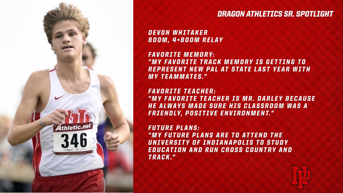 Our next student-athlete in the Dragon Athletics Senior Spotlight is Devon Whitaker.