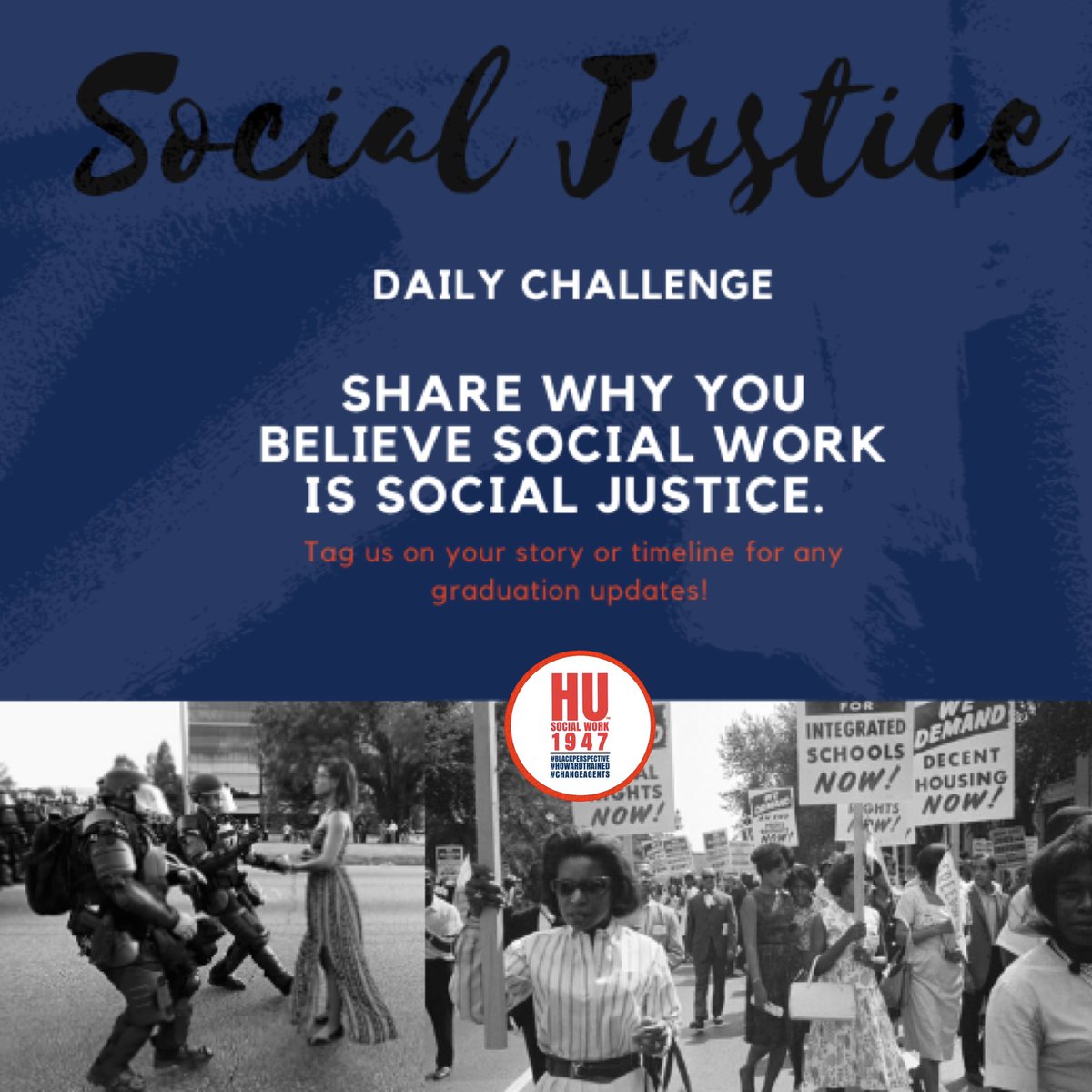🔴🔵⚪️ ONE DAY AWAY⚪️🔵🔴 Are you ready for the Social Work Ceremony🗣🎓💯 The virtual Awards and Recognition Ceremony will be held TOMORROW on Wednesday, May 6th at 2 pm EST!

Please click the link below to join the event:
howard.zoom.us/j/91557284845
Password: 450706