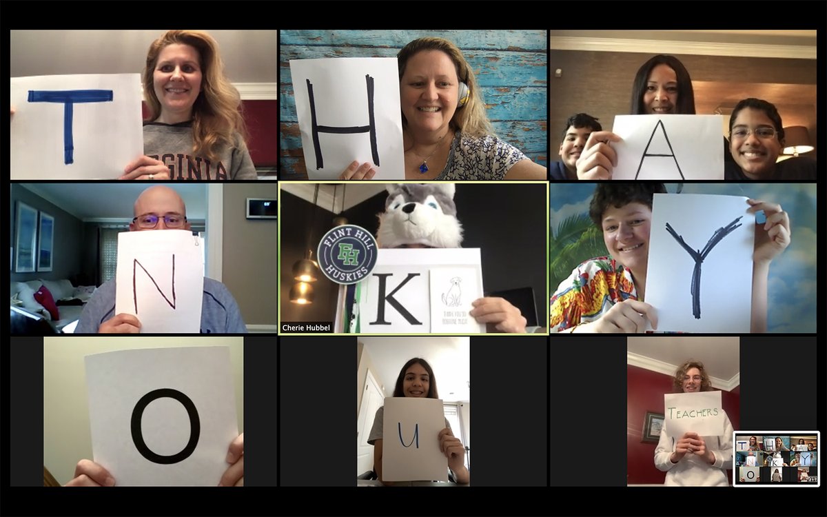 flinthillnews's tweet photo. This year for Teacher Appreciation Week, the Advancement Office and Parents' Association compiled videos and photos submitted by students and parents to create thank you videos for our teachers and staff. #ConnectedHuskies https://t.co/fa5CgUmIb7