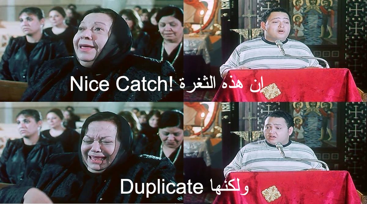 RaafatSEC's tweet photo. I'm dying :D
When you receive an email that your finding is a nice catch and in second line "but unfortunately duplicate". #BugBounty #Bugbountymemes #Bugbountyfail https://t.co/FvZADLVgCf