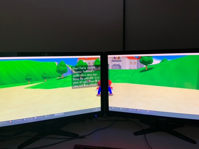 Dual monitor Mario 64 là trò chơi thú vị và độc đáo cho dân game. Các bài chơi cùng các màn chơi được thể hiện trên hai màn hình, mang đến cho người chơi một cảm giác khác lạ và hấp dẫn. Hãy khám phá thế giới kỳ diệu của Mario và cùng hòa mình vào những trò chơi đầy tính thử thách. 