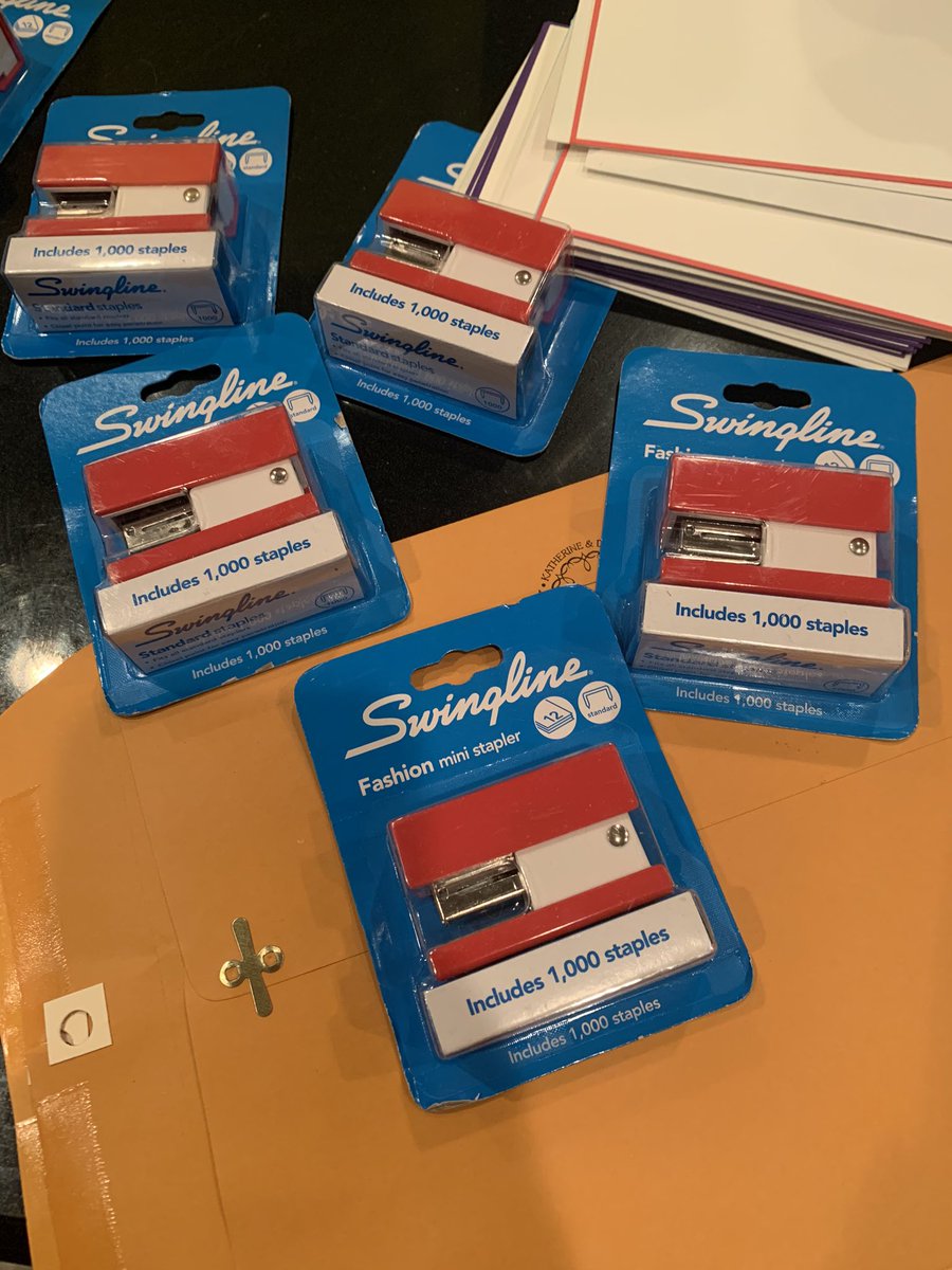 kvukadin's tweet image. No in-person awards this year, but my 1L #legalwriting students still voted on our class MVPs. We honor their helpful class participation with the gift of a tiny stapler #stcl