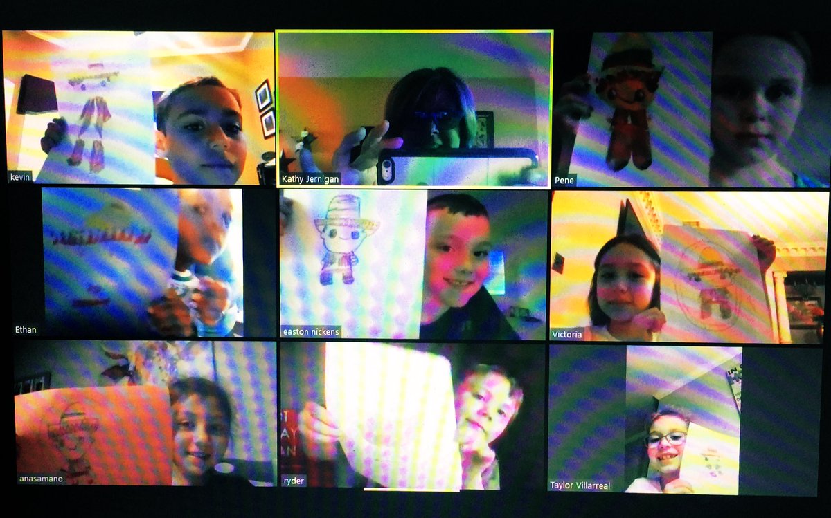 Poni3kj's tweet image. First friends celebrate Cinco De Mayo on Zoom compliments of Art for Kids Hub. So much fun. So much talent. #Firstfriends