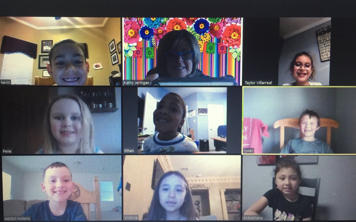 Poni3kj's tweet image. First friends celebrate Cinco De Mayo on Zoom compliments of Art for Kids Hub. So much fun. So much talent. #Firstfriends