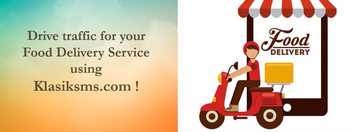 klasiksms's tweet photo. Drive traffic for your Food Delivery Service using https://t.co/abL6SXdqsu !
#onlinesmsmarketing #digitalmarketing #bulksmsprovider #advertising #promotion #smscampaign #smsmarketing #profit #sales #branding #smsmurah #sendbulktextmessages #marketingideas #fooddelivery https://t.co/vIRmgvclMf