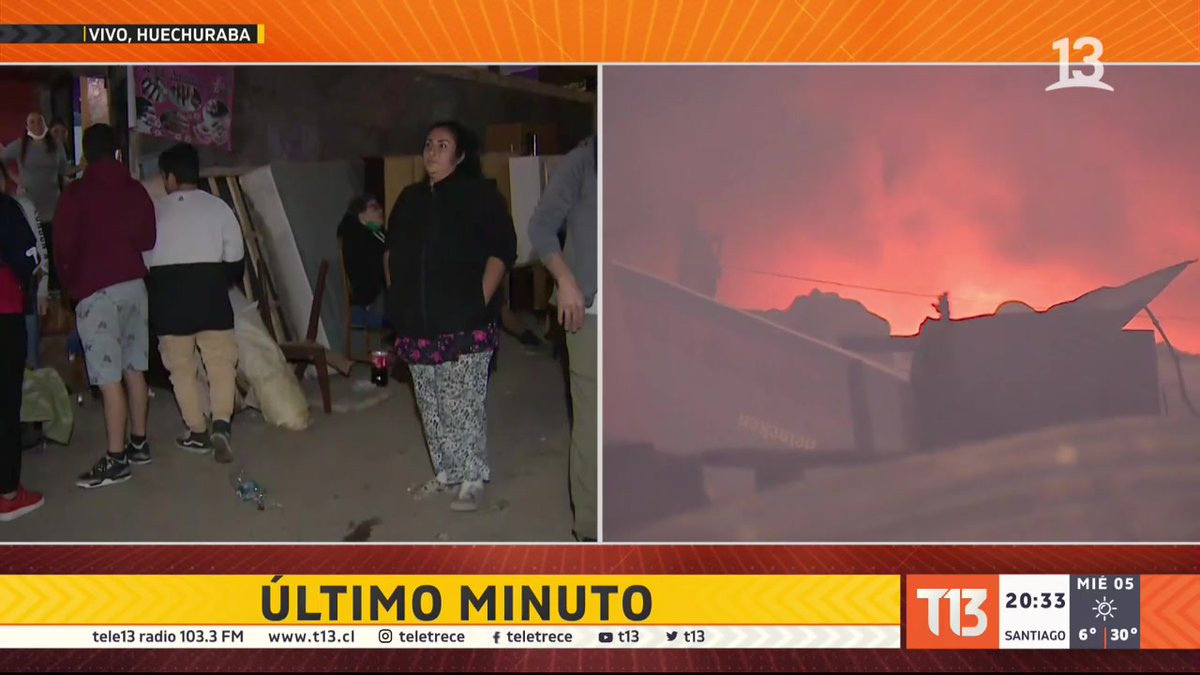 T13's tweet photo. Comienza 📺 #T13Central con el incendio en campamento en la Pincoya que dejó a más de 100 personas damnificadas. 

EN VIVO » https://t.co/awxch0bTQL https://t.co/CNyNmpFztB