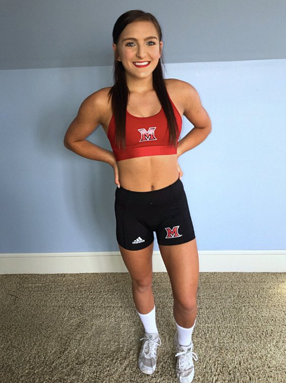Our newest collegiate cheerleader for Miami University!!!!!  Congrats Jackie!!!!  We are sooooo proud of you!!!!💚💛