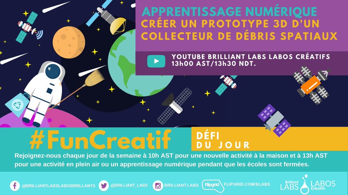 labos_creatifs's tweet image. #FunCreatif: Créer un prototype 3D de l&apos;invention/solution de débris spatiaux.Regardez ceci &amp;gt;&amp;gt; youtu.be/e20fu4LDAU4

@ACOACanada @ISED_CA @Gov_NB  @francophonesud @nseducation @DSF_NO @CSLF_IPE @DSFNordEst @EDU_GovNL @EducationPEI @CSAP_Officiel