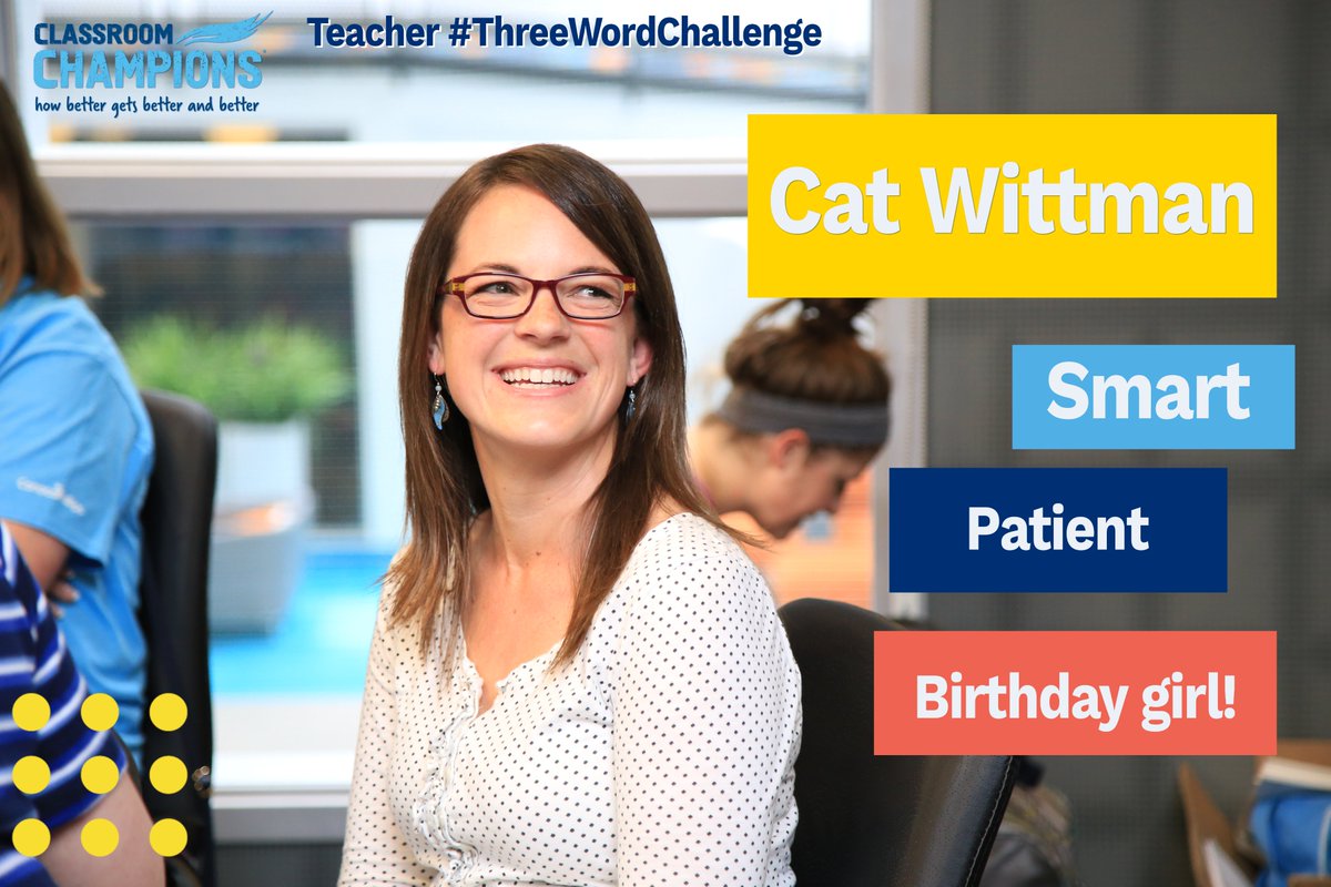 ClassroomChamps's tweet photo. Q5: How would you explain your favorite teacher in 3 words?
We're kicking off our Teacher #ThreeWordChallenge today ๐ Tag a teacher with the three words that best describe them and share with us using #ClassroomChampions!
(Send a photo! We're making more of these all week) https://t.co/TnA4zNVx2B
