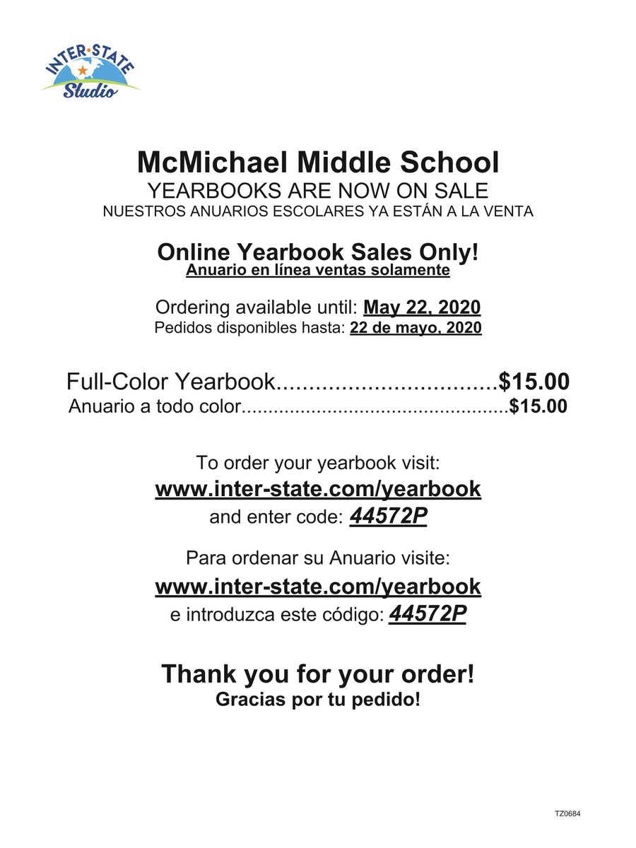 McmichaelMiddle's tweet photo. Time to preorder McMichael Middle School yearbooks. https://t.co/1p6gLlgngR