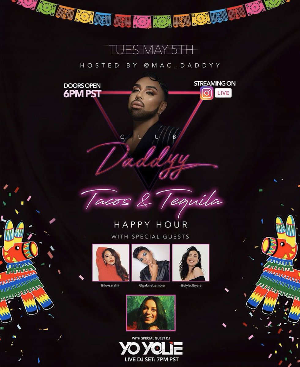 artistcouture's tweet photo. Grab your drinks! The doors are about to open🙌 Who’s hitting up #ClubDaddyy for #CincoDeMayo2020 🎉 https://t.co/DLkdnMahyN