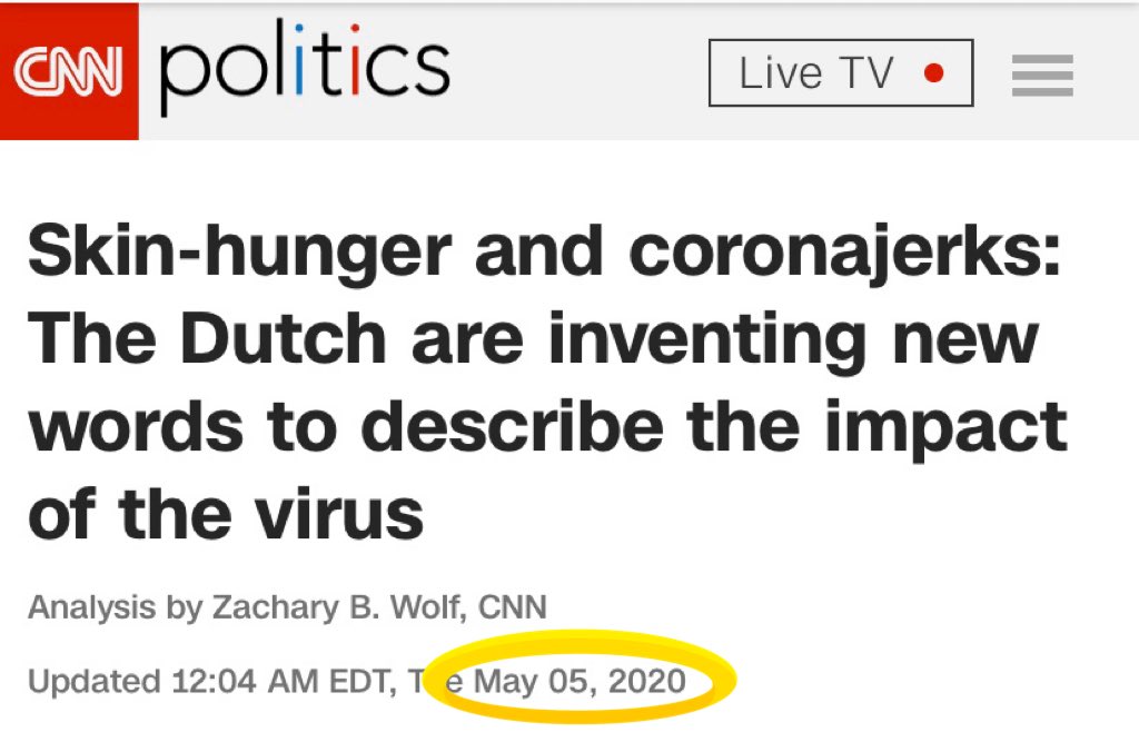 A CNN article claiming the Dutch invented the concept of skin hunger.