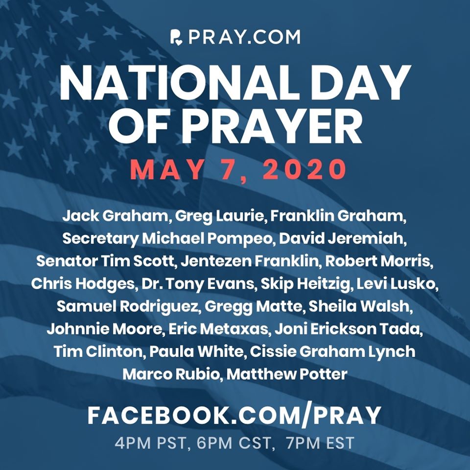 The National Day of Prayer is this Thursday, May 7. Join in on facebook.com/pray and facebook.com/tbn at 4PM PT, 6PM CT, and 7PM ET!