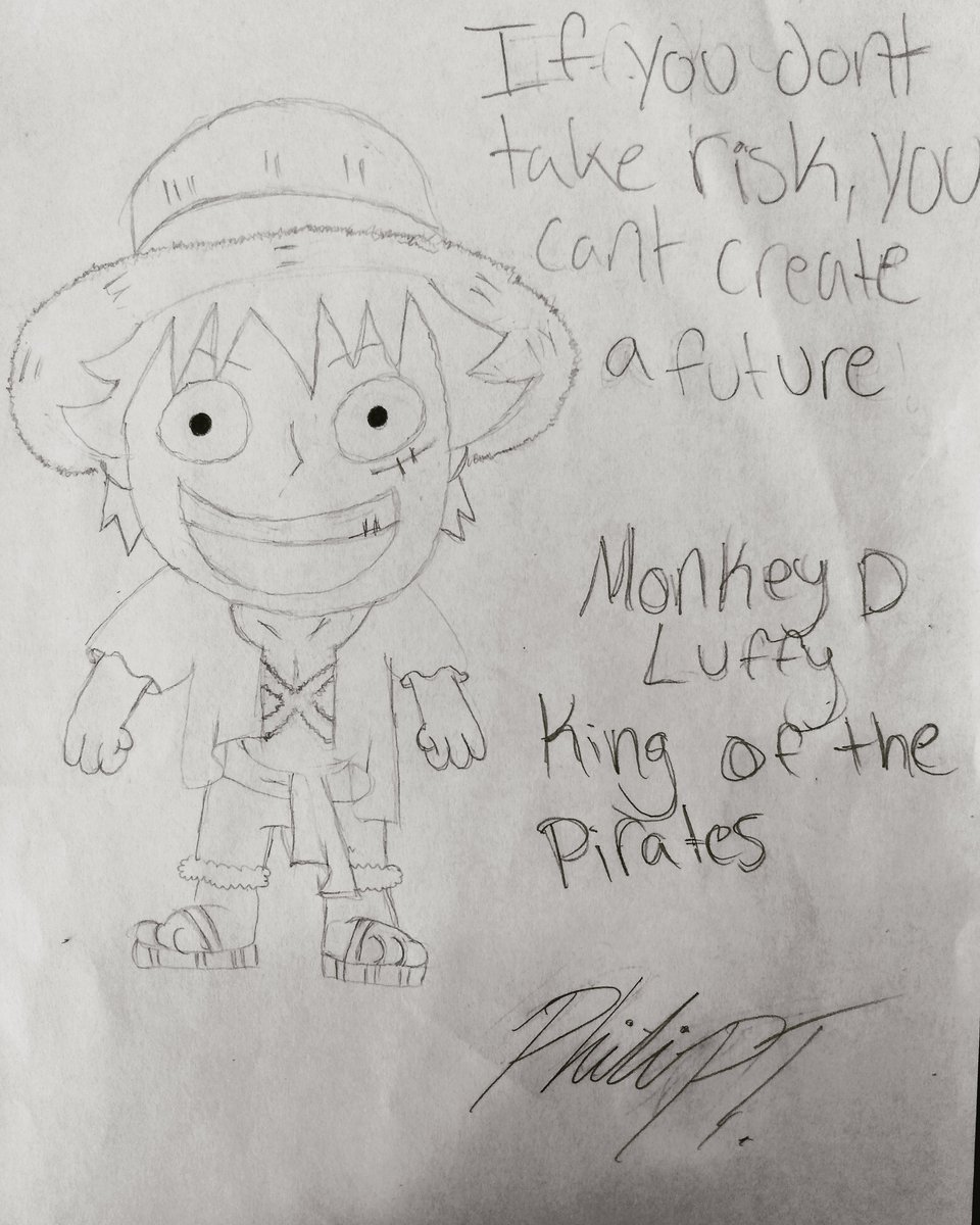 all_nostalgic's tweet photo. First time ever drawing Monkey D Luffy King Of The Pirates! 💪👦👑🏴‍☠️
#90sKid  #Draw #Nostalgic  #Art #Cartoon #CartoonArt #DLuffy  #AnimeArt #PencilSketch #Doodle #Wip #HappyBirthday #GumGumFruit #RubberBoy #Manga  #ChibiArt #Drawing #Chibi  #King #Pirate #MonkeyDLuffy #FirstTime https://t.co/JdmdMrEjrb