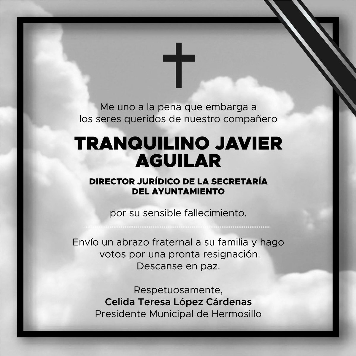 CelidaLopezc's tweet photo. Con mucha pena compartimos el sensible fallecimiento de nuestro amigo y compañero de trabajo. Ejemplar funcionario público que sirvió a este Ayuntamiento durante varias administraciones. Descanse en Paz. https://t.co/XgE8iylGDJ
