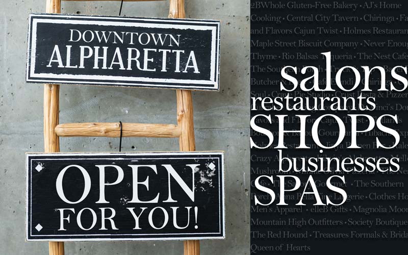 Downtown Alpharetta: OPEN FOR YOU! We’ve got the most up-to-date list of the businesses that are open in Downtown Alpharetta now and target dates for the remaining businesses to open: bit.ly/2xGVvW6