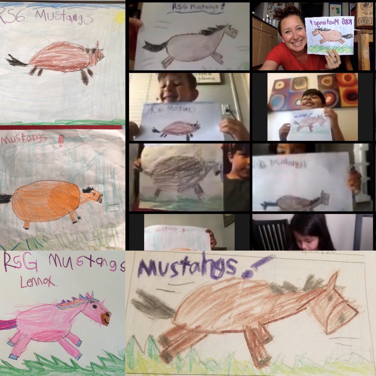 dusdSTEAM's tweet photo. We have school spirit in Downey Unified! Here are some amazing mascot drawings done during zooms or from video STEAM lessons. Message us for links #remotelearning #remoteartlesson  #directeddrawing 💡🎉 https://t.co/XEY47h8IPe