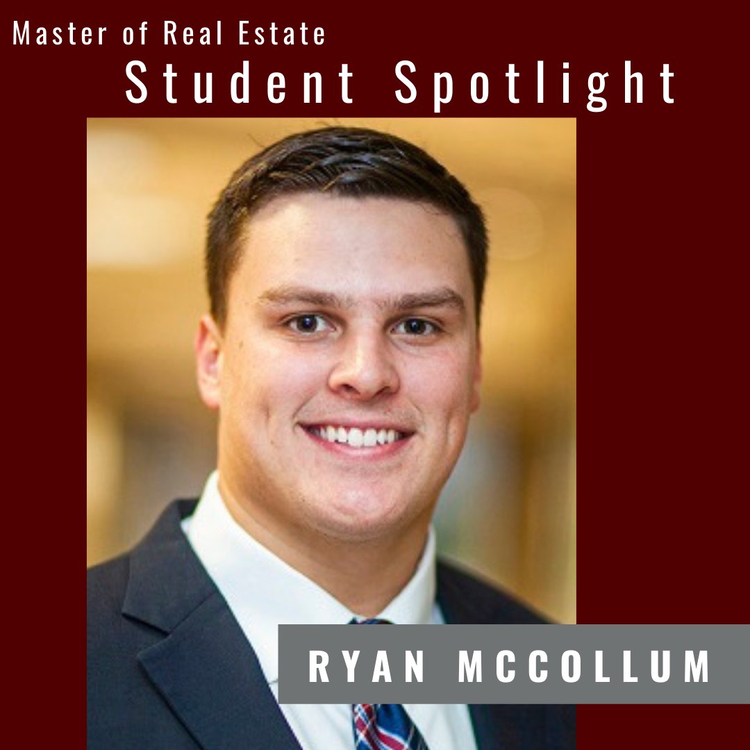 TAMUMRE's tweet photo. #studentspotlight

1/2: Ryan McCollum is a Texas A&amp;M University - Mays Business School Master of Real Estate student, Class of May 2021. Originally from Spring, Texas, Ryan earned his undergraduate degree in University Studies - Business from Texas A&amp;M. https://t.co/BbAhYB2GhX