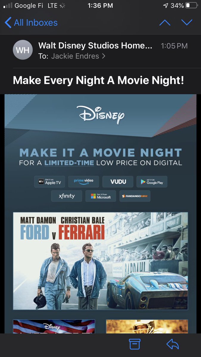 jaendres's tweet photo. @Disney you couldn’t quite find the space on this email to encourage stuck-at-homers to watch movies about anyone but (white) men. Makes you feel all warm and icky inside. #wheremygirlsat #diversitymatters #facepalm https://t.co/jFkq2706B7