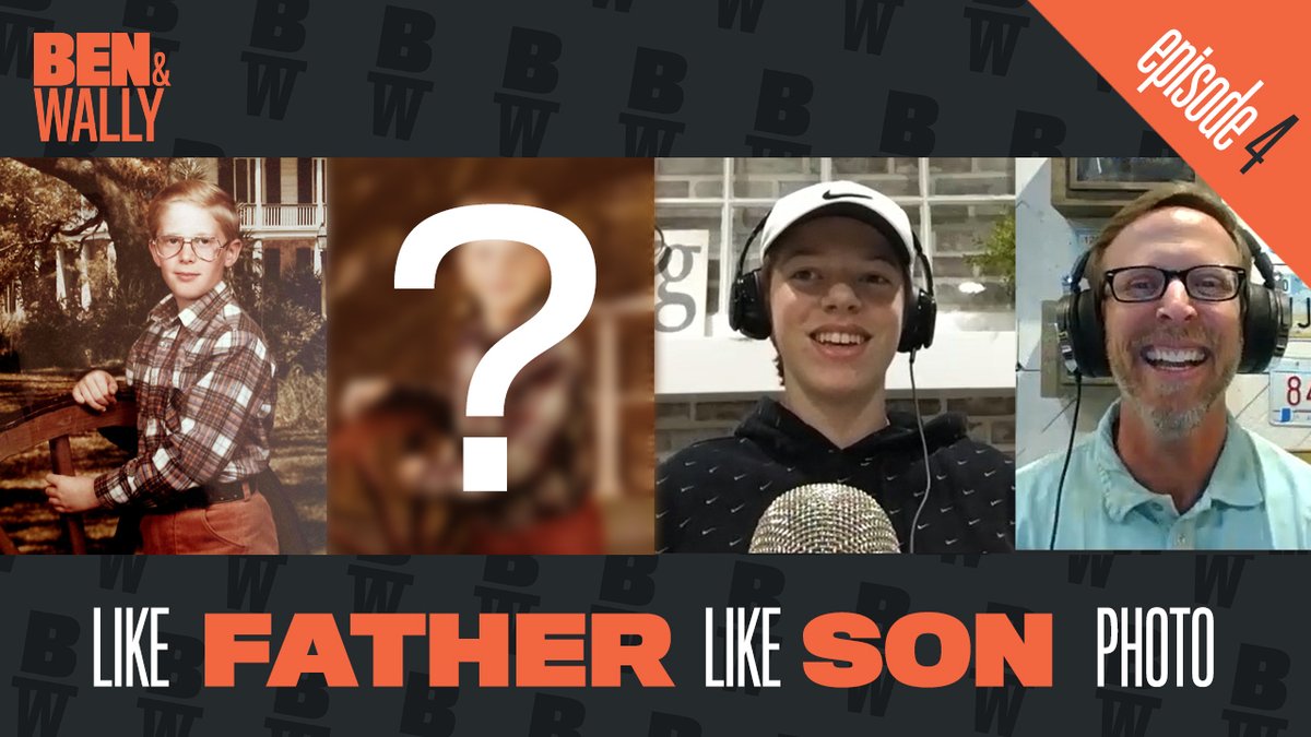 BenandWally's tweet photo. Episode 4 now online! We take a look at an amazing "like father, like son" photo recreation from the family vault, Ben challenges Wally to a trivia game, One Awkward Question, and much more! https://t.co/sKu0PUB9ST