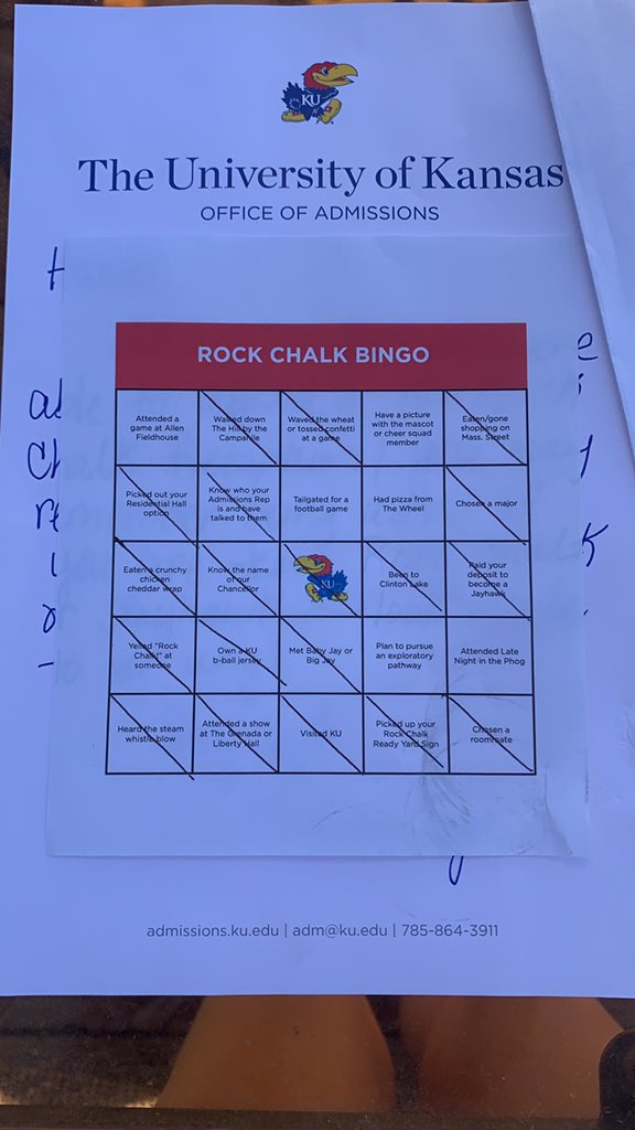 hunter3_thomas's tweet photo. Triple bingo #BeAJayhawk https://t.co/K26TyvWinl