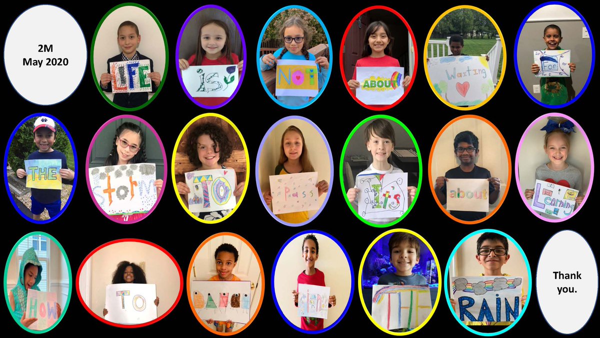 StAndrew_ADW's tweet photo. 2M put together a collage to surprise Mrs. McGovern. It’s a reminder many of us can use today, “Life is not about waiting for the storm to pass. It’s about learning how to dance in the rain”. https://t.co/cGeVJVN4YJ