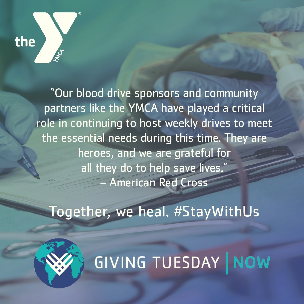 FultonYMCA's tweet photo. Because of you, our community’s blood supply keeps flowing.

We are grateful to the many members who made the choice to #StayWithUs. 

How can you help? Keep your membership active, or visit https://t.co/230QrEnPrH to give today.

#StayWithUs #YLovesNC #GivingTuesdayNow https://t.co/w5QGZi5hcw