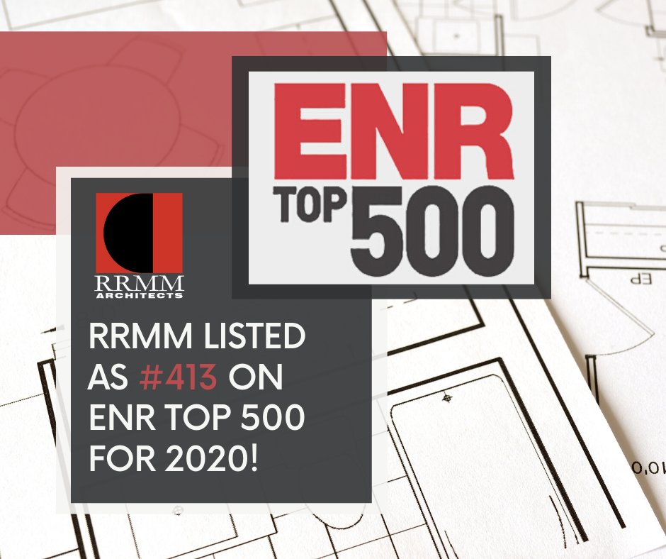 RRMMArchitects's tweet photo. Engineering News-Record's #Top500 is out and we're proud to announce that we're up 34 spots from last year's ranking! Thankful for our excellent clients and hard-working employees who've made it a great year for RRMM. #ENR #TopDesignFirm https://t.co/8xOJt8TF3u
