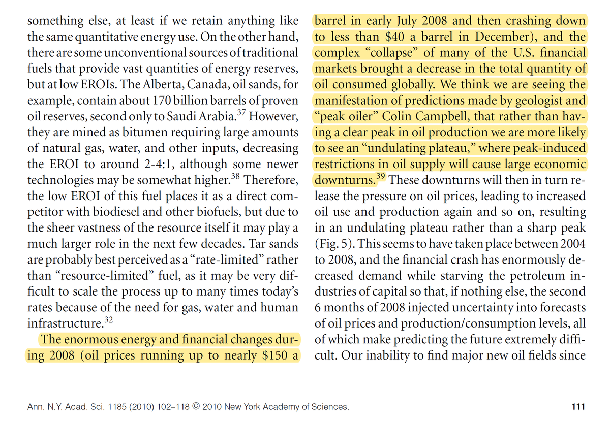 2/20 In fact, energy consumption and GDP are highly correlated for the world as a whole. And correlation 𝘪𝘴 causation here. (C.f. some more quotes from https://www.ncbi.nlm.nih.gov/pubmed/20146764 and how the crash in '08 was likely largely due to the oil price spike).