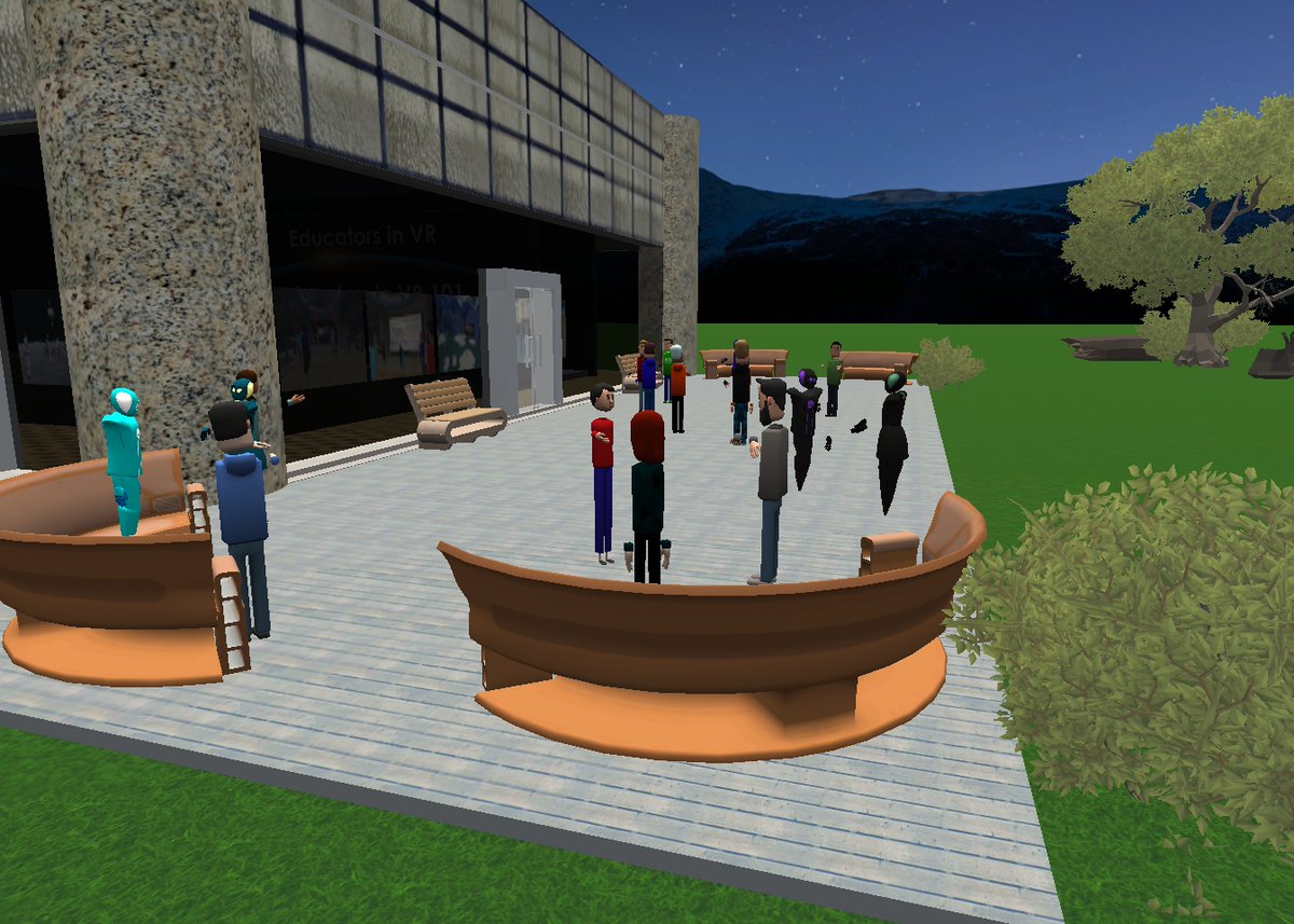 EducatorsVR's tweet photo. Educators in VR social today in @AltspaceVR talking research, teaching, impact of COVID-19, and how we are changing the world of education with immersive technologies. #vreducation #educationinvr #vrresearch https://t.co/tgL8zx6dQA