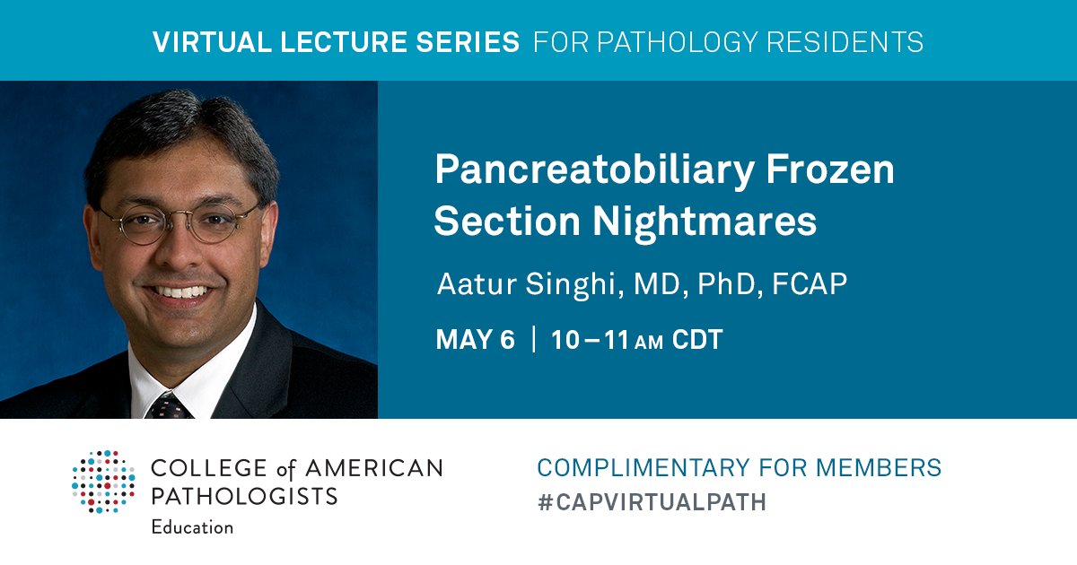 Pathologists's tweet photo. Tomorrow's #CAPVirtualPath lecture session features @PancPathologist, register now: https://t.co/dNztZIer64. #pathologists https://t.co/BJZezbIGLv