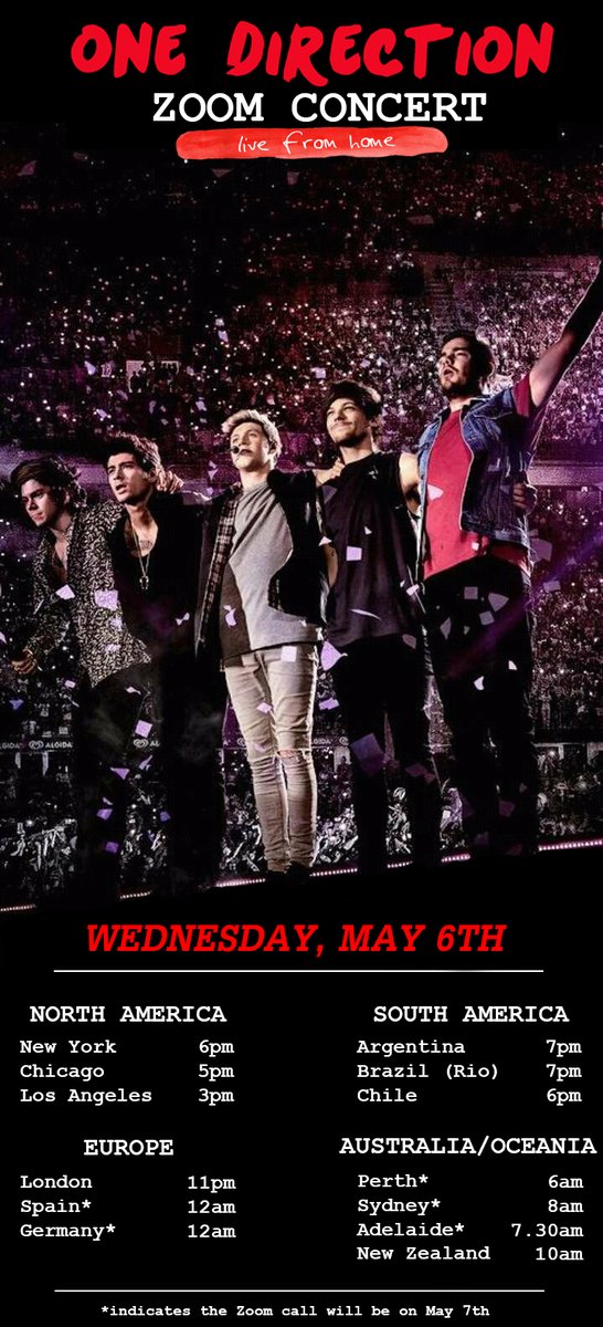 1Dzoom's tweet photo. while we make the groupchats, here are the times for tomorrw's #1DZoomConcert :)

please dm us if you will not be able to attend! https://t.co/cY2s3HfQJd
