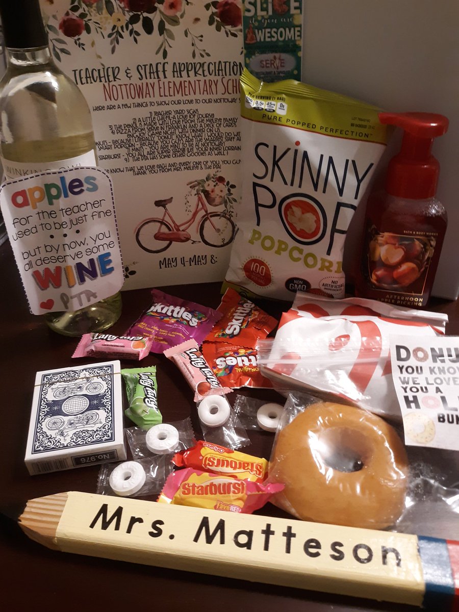 tmatteson84's tweet photo. Thank you @SusanMelbye, Ms.Felder, and our wonderful PTA for all the goodies! They visited every single staff member's home to hand deliver all this wonderfulness! #scpsva #nescougars #nesrocks #nesdifferencemaker #TeacherAppreciationWeek https://t.co/nHIEiTBmOQ