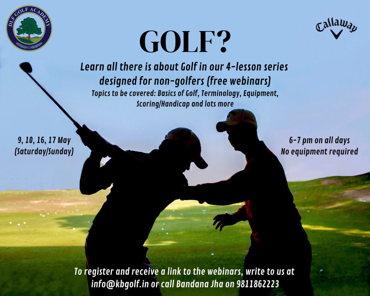 Its never too late to learn golf... this one is designed for the non-golfers...  answering any question you may have had - play, scoring, handicap etc... DM for link ⛳️ <a href="/TheJoyofGolf/">Joy Chakravarty</a> <a href="/Swinging_Swamy/">V Krishnaswamy</a> <a href="/SecGenWGAI/">Champika Sayal</a> <a href="/Teetimetalesra1/">Teetimetales@rahulbanerji4</a> <a href="/anityachand/">Anitya Chand</a> <a href="/KAGolfIndia/">K&A Golf</a> <a href="/MyDLF5/">DLF 5</a> <a href="/BDS_Golfguru/">Brandon de Souza</a>
