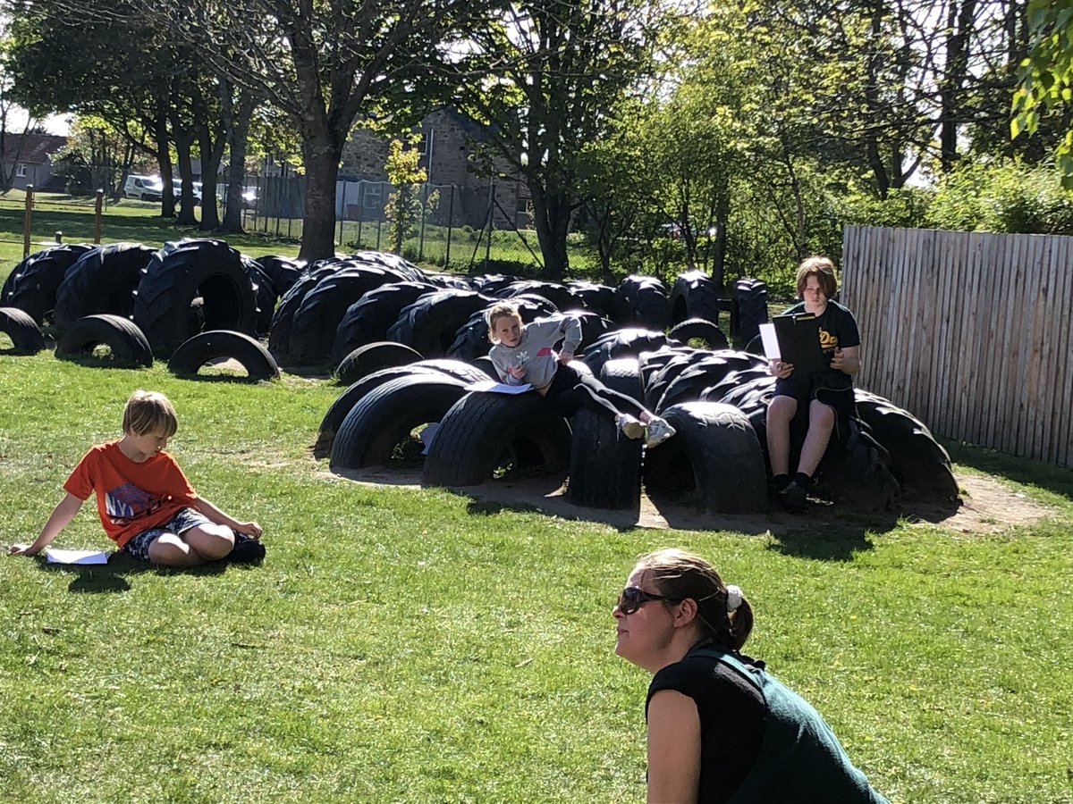 HubKinloss's tweet photo. The sun was shining again on  Kinloss hub! The children enjoyed some more cycling skills with @OutfitMoray, bingo on the grass, kite and plane design and flight and and lots of lovely playtime together. @EducationMoray https://t.co/7xxZSzYzwk
