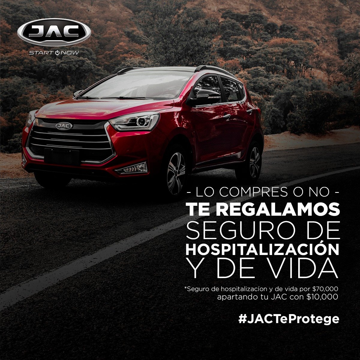 JACMotorsMX's tweet photo. ¡Queremos proteger a México! --> Te regalamos un seguro de hospitalización y de vida apartando tu #JACideal con $10 mil. Puedes cancelar en cualquier momento pues tu dinero es 100% reembolsable y de cualquier forma TE QUEDAS CON EL SEGURO POR UN AÑO. https://t.co/nHg5xn22dz