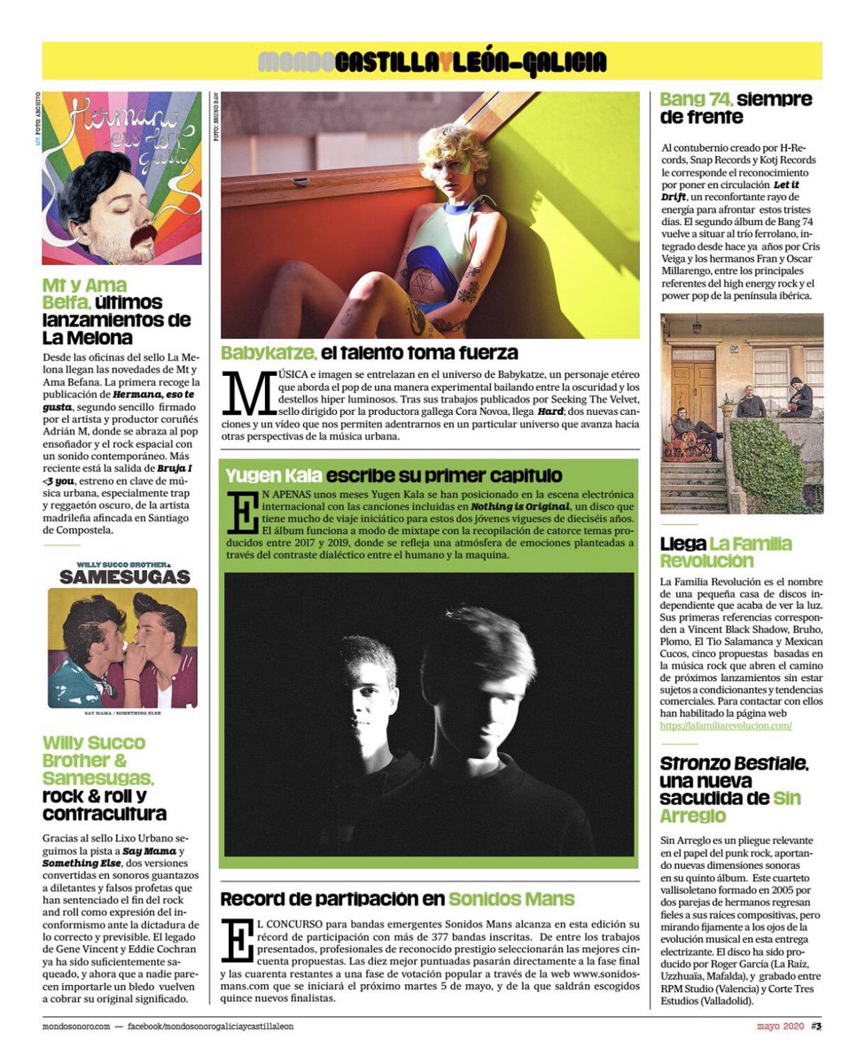 Willy Succo Brother &amp; <a href="/Samesugas/">samesugas</a> na Mondo Sonoro Galicia/Castilla y León deste mes de Maio, 2020. Mil Gracias Nonito Pereira Rey! ❤️
Ollar Revista Completa: 👉🏿 issuu.com/mondosonoro-ga…